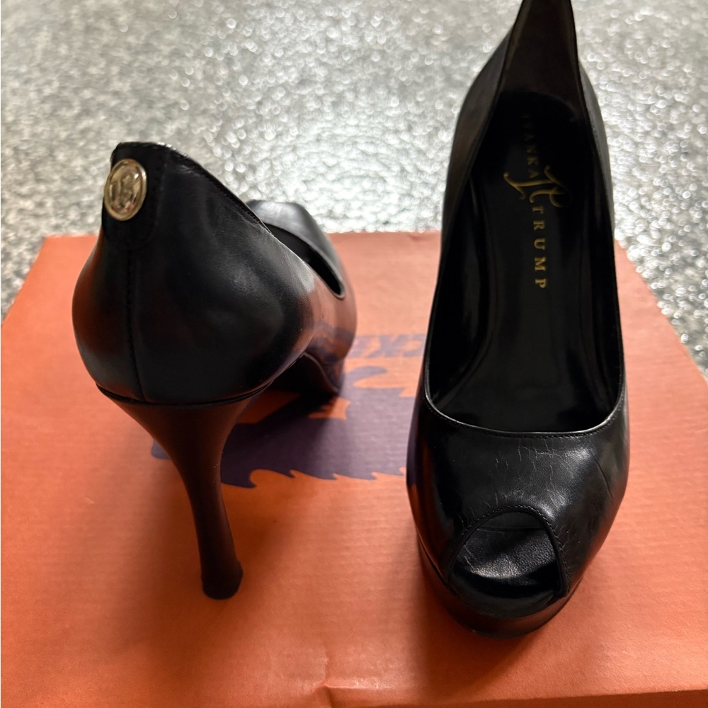 Elegant Black Peep-Toe Heels